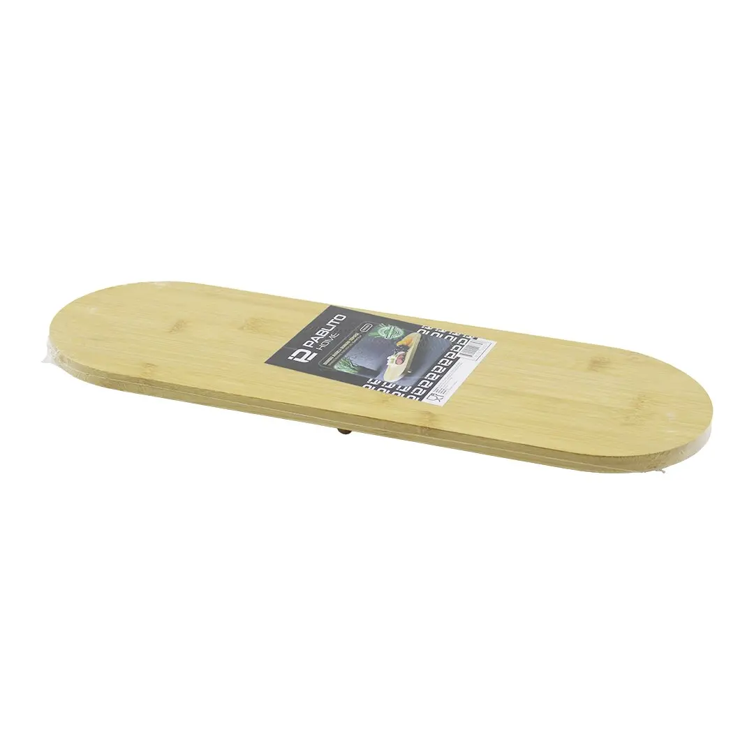 OVAL AHŞAP BAMBU 3 MİNİ=1CM AYAKLI  SUNUM TEPSİSİ 15X44X1.5CM (4745)
