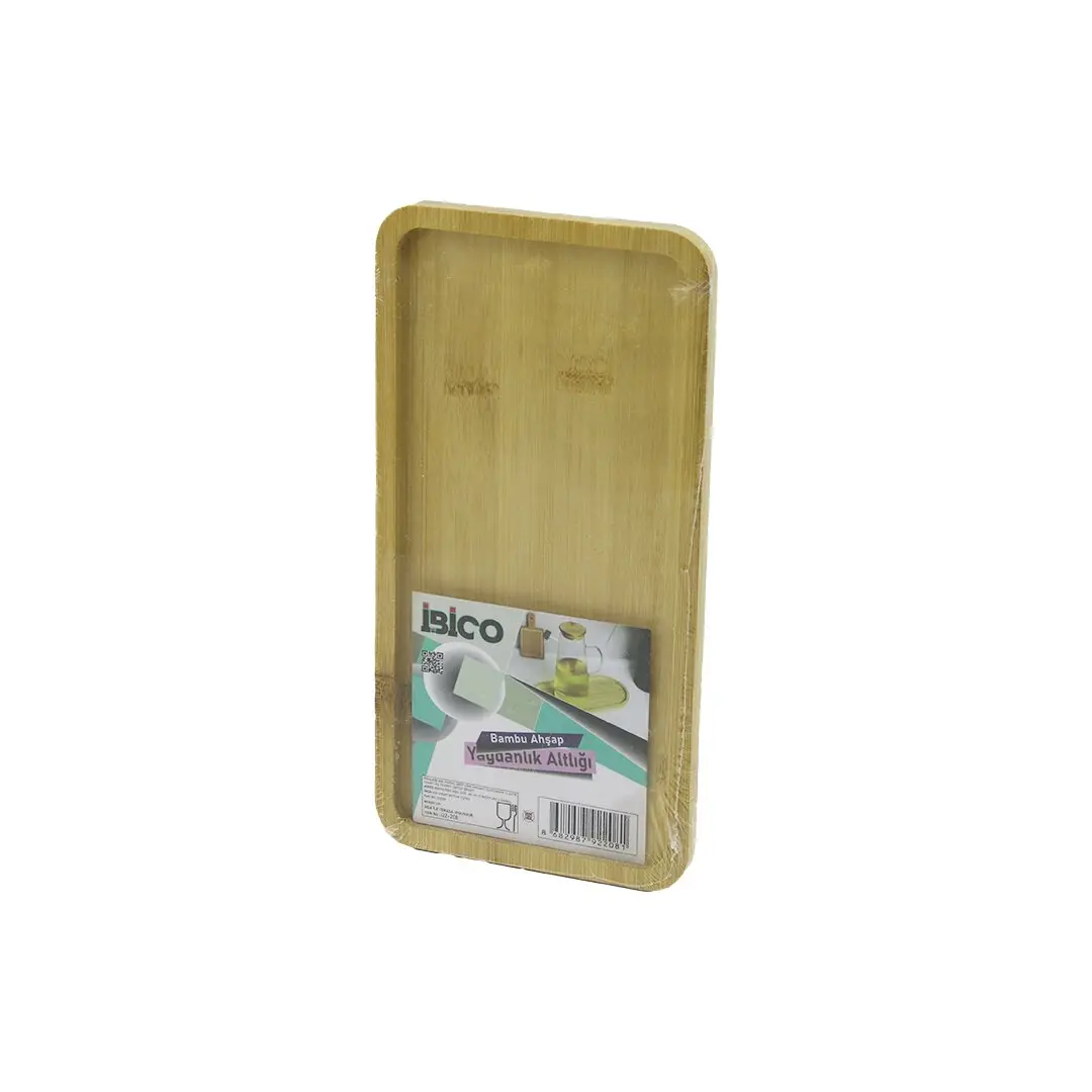 DİKDÖRTGEN AHŞAP BAMBU YAĞDANLIK ALTLIK MİNİ TEPSİ 12 X 23.4 X 0.8CM (4745)