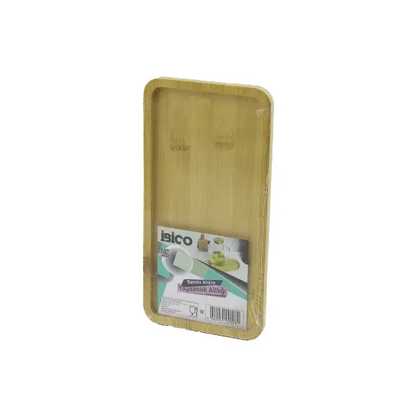 DİKDÖRTGEN AHŞAP BAMBU YAĞDANLIK ALTLIK MİNİ TEPSİ 12 X 23.4 X 0.8CM (4745)