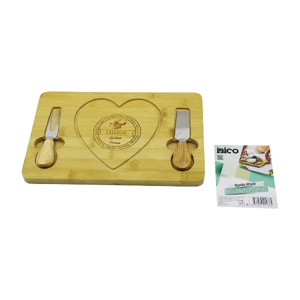 KALPLİ BIÇAK SAĞ-SOLAHŞAP BAMBU KAHVALTI PEYNİR SUNUM PANO2 BIÇAK=AHŞAP SAP19X29X1.5CM (4745)