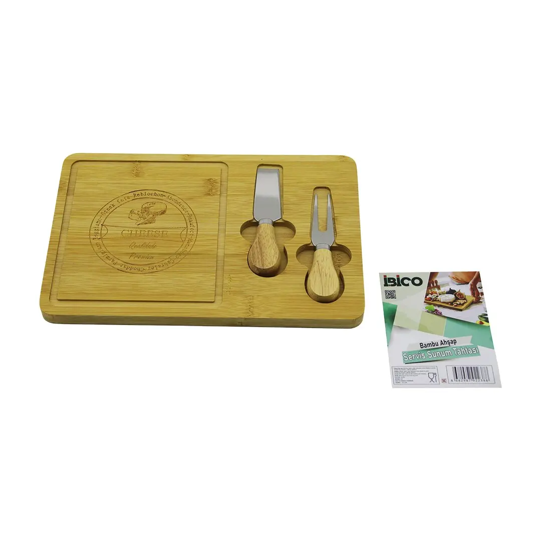 BIÇAK SAĞ AHŞAP BAMBU KAHVALTI PEYNİR SUNUM PANO 2PEYNİR BIÇAK=AHŞAP SAPLI19X29X1.5CM (4745)