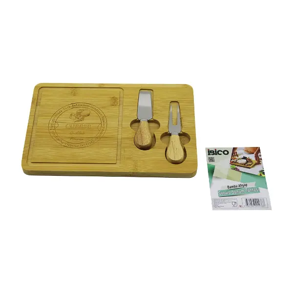 BIÇAK SAĞ AHŞAP BAMBU KAHVALTI PEYNİR SUNUM PANO 2PEYNİR BIÇAK=AHŞAP SAPLI19X29X1.5CM (4745)