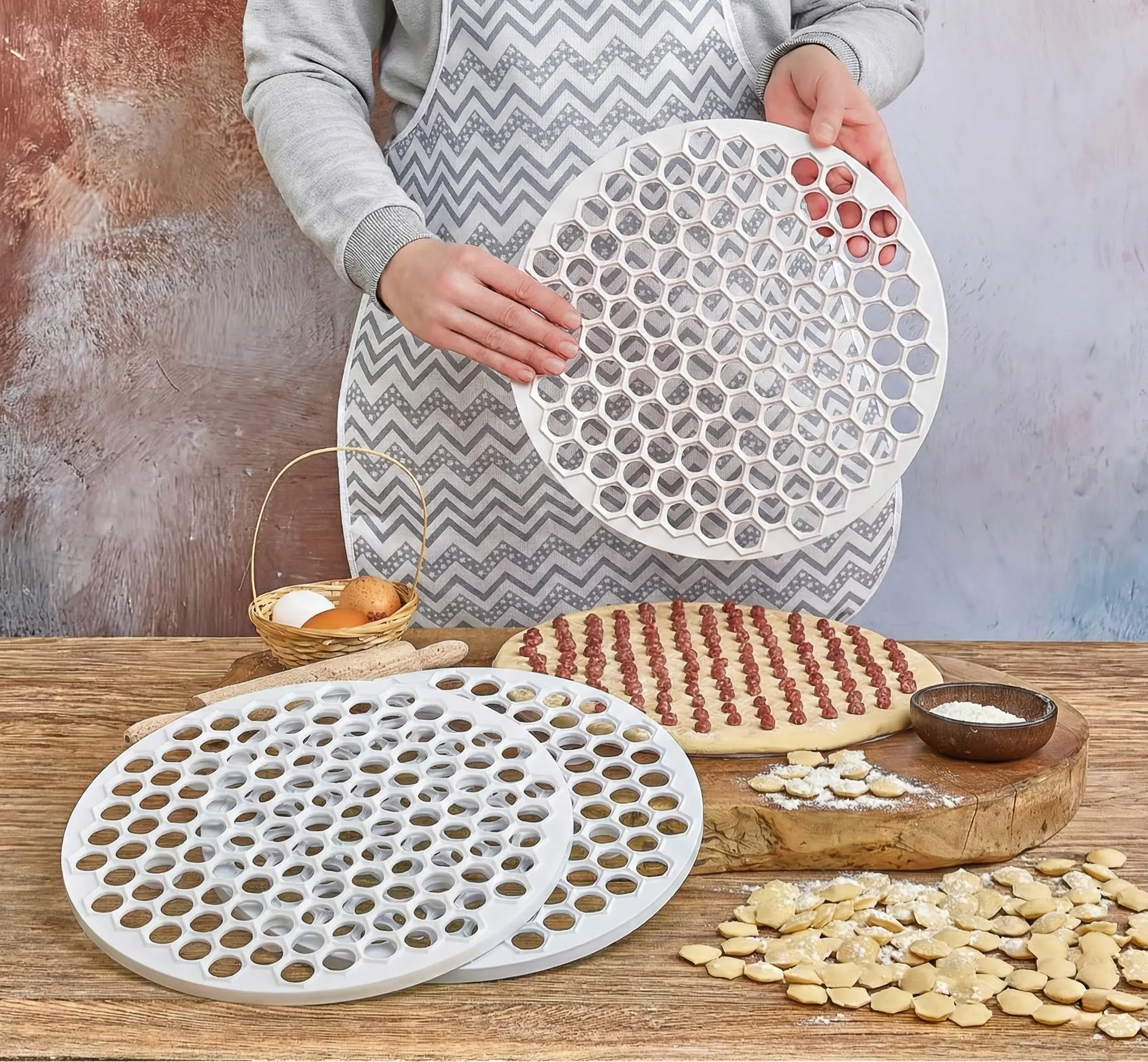 BÜYÜK - 32CM MANTI KALIBI PLASTİK (4745)-2