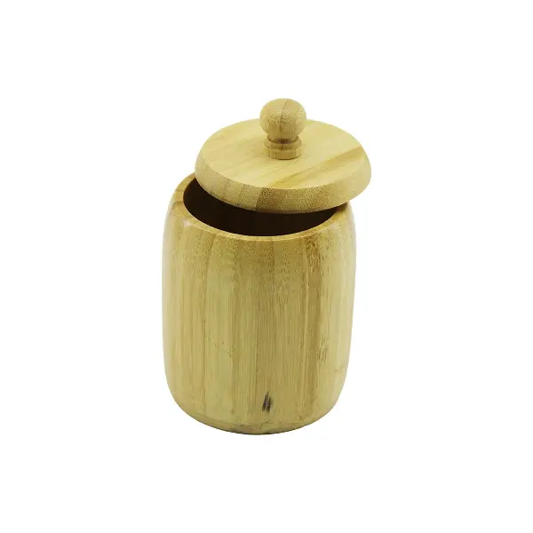 NO-8 AHŞAP - BAMBU ŞEKERLİK KAPAKLI ÇAP: 7.5CM DERİNLİK: 8.5CM (4745)