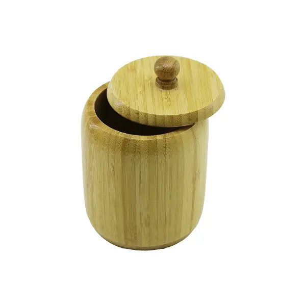NO-10 AHŞAP - BAMBU ŞEKERLİK KAPAKLI ÇAP: 9CM DERİNLİK: 10.5CM (4745)