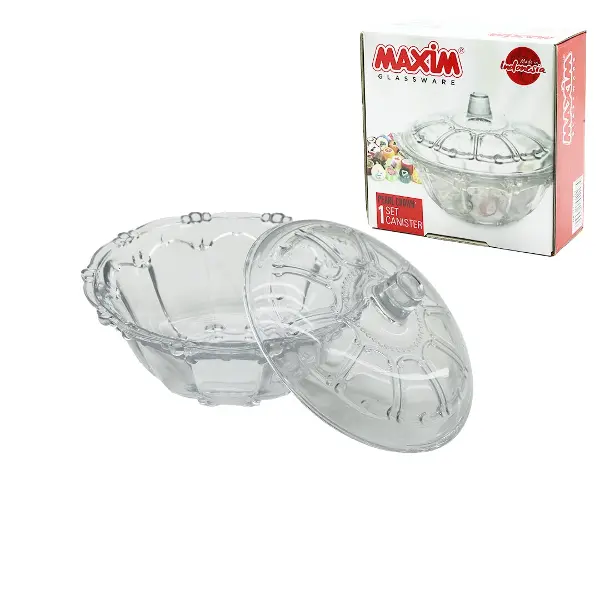 CAM ŞEKERLİK CAM KAPAKLI ÇAP: 13.5CM - Y: 5.2--9.5CM (4745)