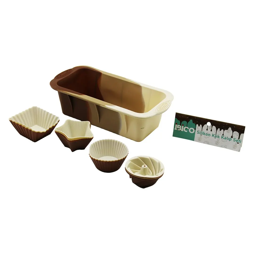 13PCS SİLİKON MUFFİN - BATON KEK KALIP SET BATON=11.5X25CM 3ER RÜZGAR GÜLÜ - YUVARLAK - YILDIZ - D.GEN (4745)