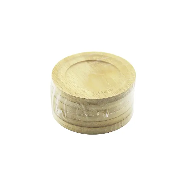 YUVARLAK= ÇAP: 9.7CM 6PCS BAMBU - AHŞAP ÇAY TABAK (4745)