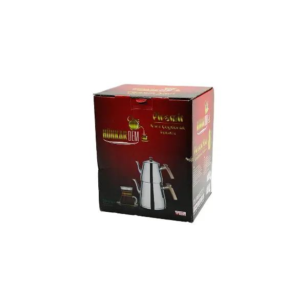 PRAMİT MİNİ BOY ÇELİK ÇAYDANLIK SETİ - TAKIMI RENKLİ BAKALİT KULP ÜST DEMLİK: 0.9LT - ALT SULUK: 1.5LT KENDİNDEN SÜZGEÇLİ (4745)