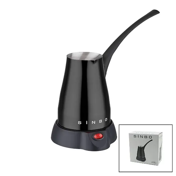 SİYAH ELEKTİRKLİ CEZVE TÜRK KAHVE MAKİNESİ 5 FİNCAN - 400ML HAZNE PASLANMAZ ÇELİK 360 DERECE DÖNEBİLME SCM-2960 (4745)