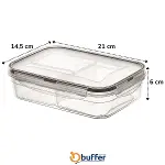 3 Bölmeli Kilitli Kapaklı 1 Litre Erzak Saklama Kabı LC-510 (4745)-4