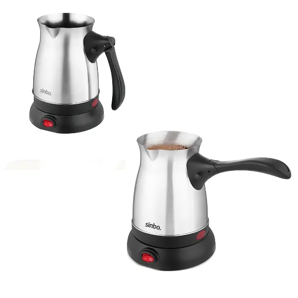 ÇELİK ELEKTRİKLİ CEZVE TÜRK KAHVE MAKİNESİ - 6FİNCAN=500ML 360 DERECE KABLOSUZ KULLANIM 600W SCM-2992 (4745)