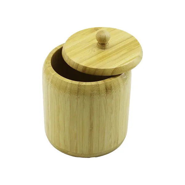 NO-12 AHŞAP - BAMBU ŞEKERLİK KAPAKLI ÇAP: 11.3CM DERİNLİK: 11CM (4745)