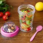 Take'n Go Kapaklı Kaşıklı Pratik Taşınabilir Meyveli Yoğurt Kabı (4745)-2