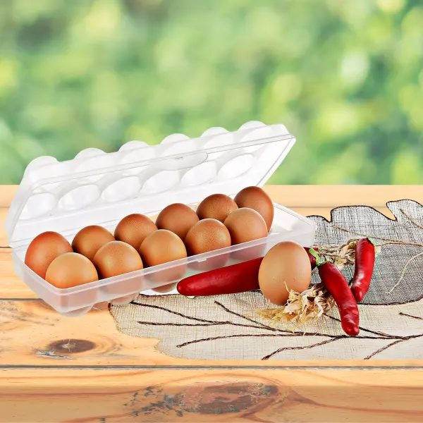 12&amp;apos;li Şeffaf Kapaklı Kilitli Yumurta Saklama Kabı Kutusu Aparatı (4745)