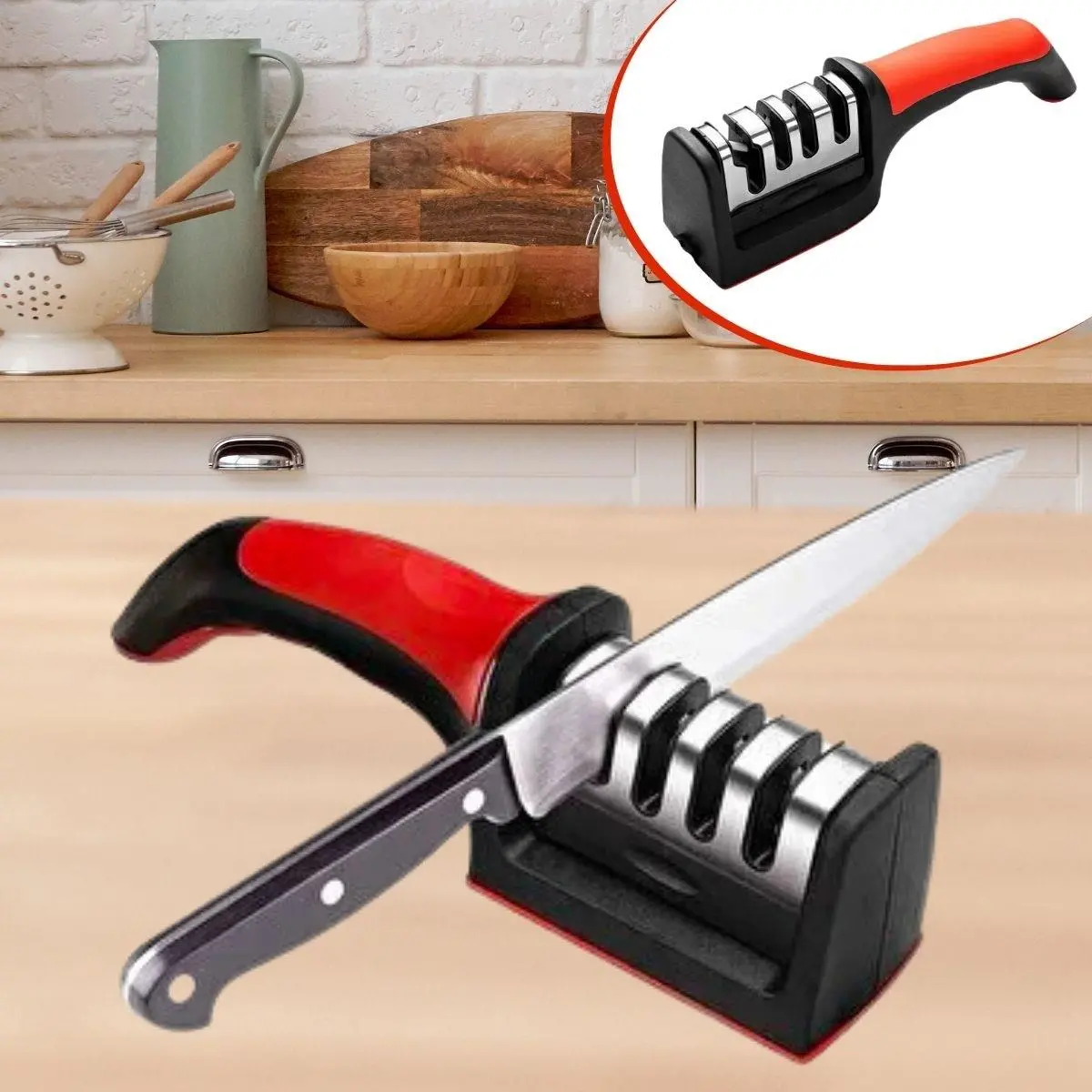 4 Aşamaları Kaymaz Taban Hızlı Bıçak Makas Bileme Aracı (4745)