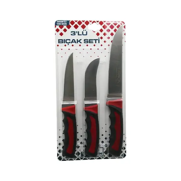 3PCS KURBAN BIÇAK SETİ R-032K--R-320Y--R-0403 KEMİK SIYIRMA - DERİ SOYMA=YÜZME - KURBAN BIÇAK (4745)