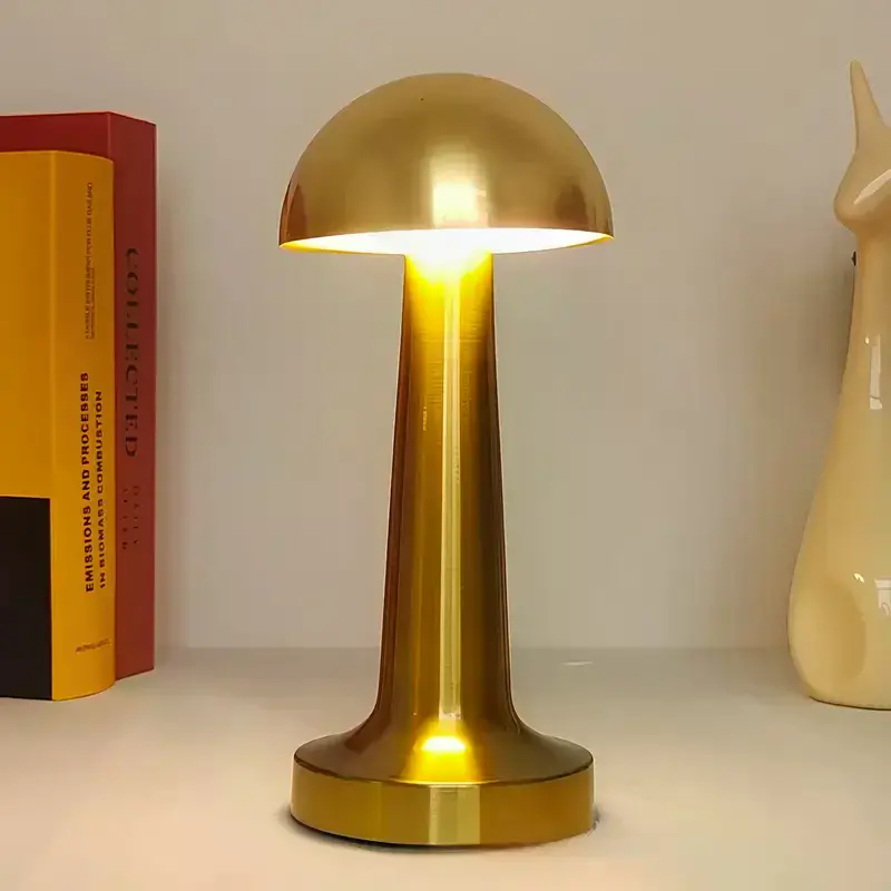 Forlife Dekoratif Şarjlı LED Mantar Masa Lambası Gold FL-8055 (4745)