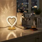 Kalp Şeklinde Kristal LED Masa Lambası – Dokunmatik, 3 Renk Işık Modlu, Şarjlı Mini Dekoratif Gece Lambası (4745)-4