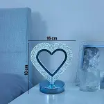Kalp Şeklinde Kristal LED Masa Lambası – Dokunmatik, 3 Renk Işık Modlu, Şarjlı Mini Dekoratif Gece Lambası (4745)-5