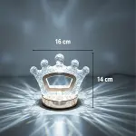 Kral Tacı Model Kristal LED Masa Lambası – Dokunmatik, 3 Renk Işık Modlu, Şarjlı Mini Dekoratif Gece Lambası (4745)-5