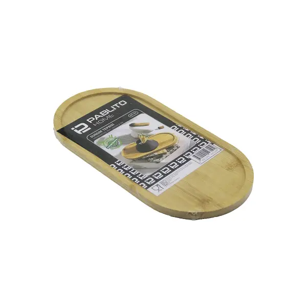 OVAL  AHŞAP BAMBU YAĞDANIK ALTLIK - SUNUM TEPSİ  12X24X0.8CM (4745)