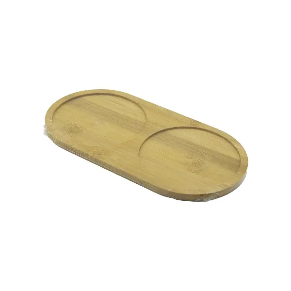 2 BÖLMELİ   OVAL  AHŞAP BAMBU YAĞDANIK ALTLIK  12X24X0.8CM (4745)