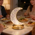 Hilal AY Model Kristal LED Masa Lambası – Dokunmatik, 3 Renk Işık Modlu, Şarjlı Mini Dekoratif Gece Lambası (4745)-2