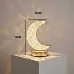 Hilal AY Model Kristal LED Masa Lambası – Dokunmatik, 3 Renk Işık Modlu, Şarjlı Mini Dekoratif Gece Lambası (4745)-5