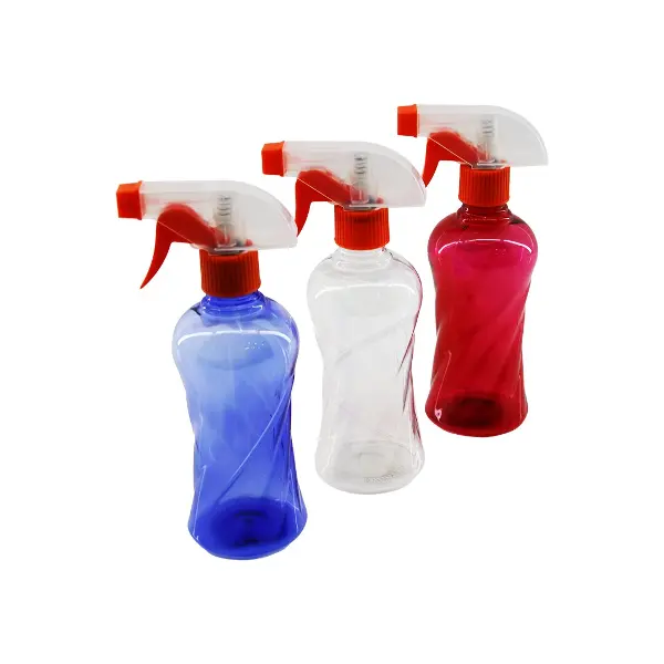 350ML RENKLİ ŞEFFAF UZUN - PLASTİK - BURGULU BOŞ SPREY PÜSKÜRTÜCÜ ŞİŞE (4745)