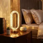 Oval Şeklinde Kristal LED Masa Lambası – Dokunmatik, 3 Renk Işık Modlu, Şarjlı Dekoratif Gece Lambası (4745)-3