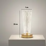 Silindirik Kristal Nokta Model LED Masa Lambası – Gold Tabanlı, Dokunmatik, 3 Renk Işık Modlu, Şarjlı Modern Dekoratif Gece Lambası (4745)-5
