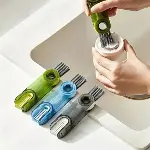 3 Fonksiyonlu Pratik Şişe Temizleme Fırçası Mutfak Banyo Araç İçin Çok Amaçlı Fırça (4745)-3