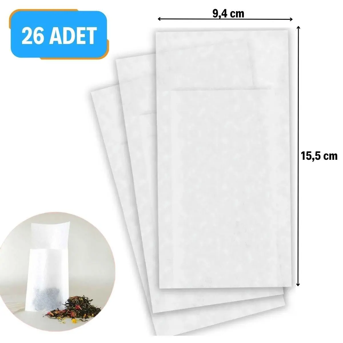 26 Adet Pratik Kullan At Çay,Bitki Çayı,Filtre Kahve Demleme Poşeti Süzgeci (4745)