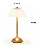 Uzun Mantar&nbsp;Çizgili Model LED Masa Lambası – Dokunmatik, 3 Renk Işık Modlu, Şarjlı Dekoratif Gece Lambası (4745)-5