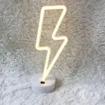 Dekoratif Şimşek Şeklinde Pilli Neon Led Lamba Süs Masa Lambası (4745)-4