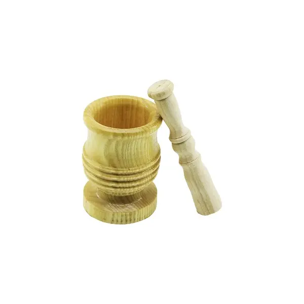 BÜYÜK BOY  LÜX AHŞAP HAVAN SARIMSAK DÖVECEK Ç: 8.3CM--D: 7CM--Y: 12CM FİLELİ AMBALAJ (4745)