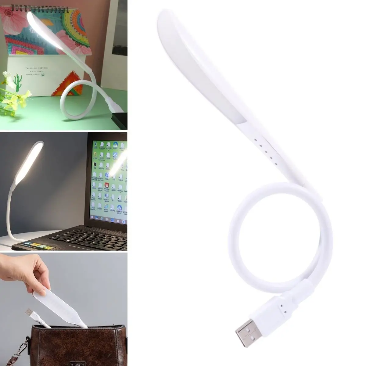 USB Girişli 14 Ledli 3 Kademeli Dokunmatik Masa/Kitap Okuma Lambası Ledi Beyaz (4745)