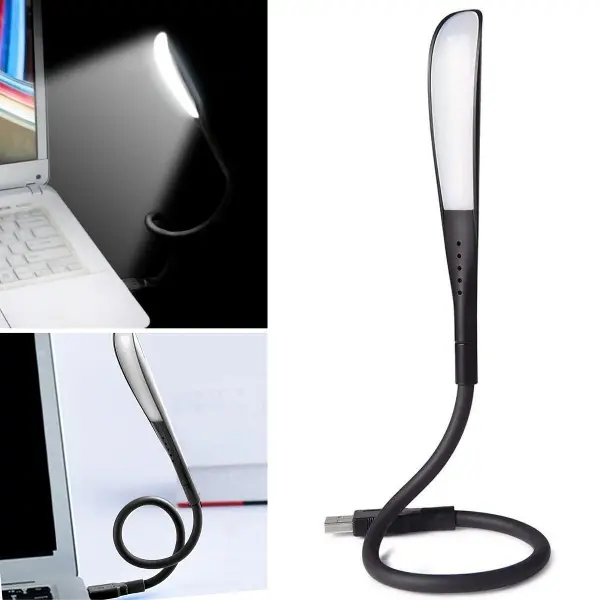 USB Girişli 14 Ledli 3 Kademeli Dokunmatik Masa/Kitap Okuma Lambası Ledi Siyah (4745)