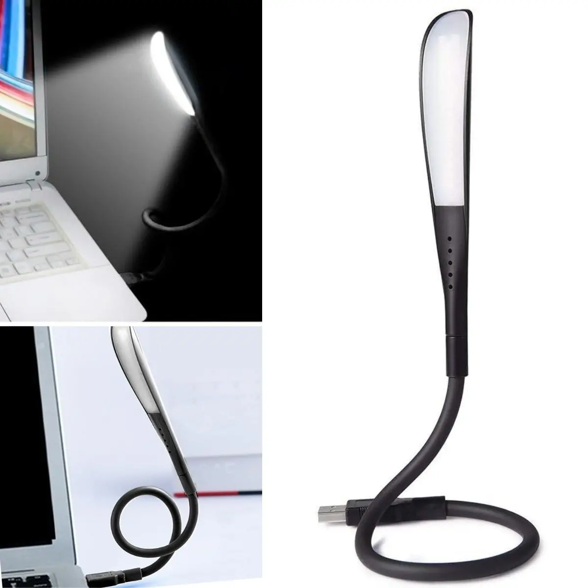 USB Girişli 14 Ledli 3 Kademeli Dokunmatik Masa/Kitap Okuma Lambası Ledi Siyah (4745)
