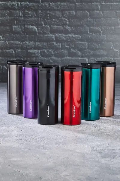 CKR-2041 400ML UZUN RENKLİ ÇELİK TERMOS BARDAK (4745)