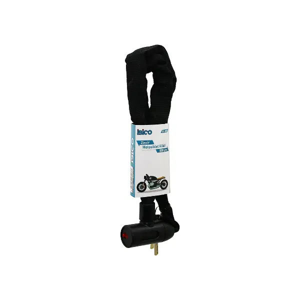ZİNCİRLİ ANAHTARLI  MOTOR - BİSİKLET KİLİT BEZ KILIFLI AÇ-KAPA KİLİT KAPAK 100CM (4745)