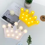 3D Dekoratif Pilli Kraliçe Tacı Model Led Masa ve Gece Lambası (4745)-4