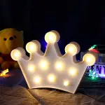 3D Dekoratif Pilli Kraliçe Tacı Model Led Masa ve Gece Lambası (4745)-1