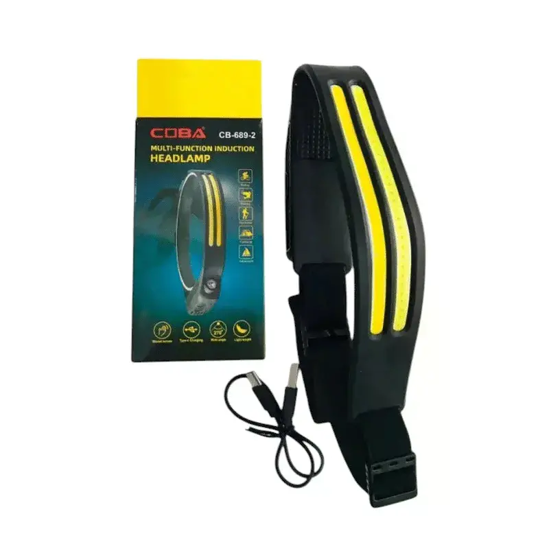 Sensörlü Far COB Led Far Şarj Edilebilir Kafa Feneri 18650 Dahili Pil Açık Hava Balıkçılık Kamp Baş Feneri Fener (4745)-5