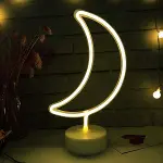 Dekoratif Pilli Ay Tasarımlı 3D Neon Led Masa Ve Gece Lambası (4745)-4