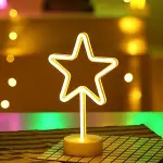 Yıldız Tasarımlı Neon Led Masa Ve Gece Lambası Dekoratif Işık (4745)-4