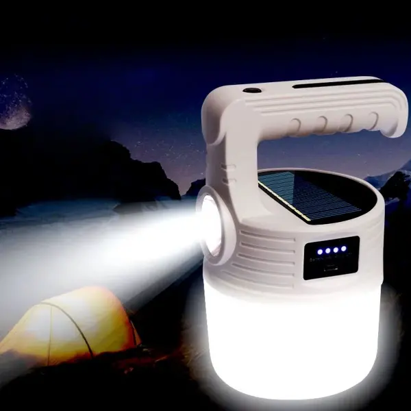LED Güneş Enerjili Kamp Lambası–2000 Lümen Süper Parlak, 5 Aydınlatma Modlu,USB ile Şarj Edilebilir Dış Mekan,Asılabilir Torch El Feneri (4745)