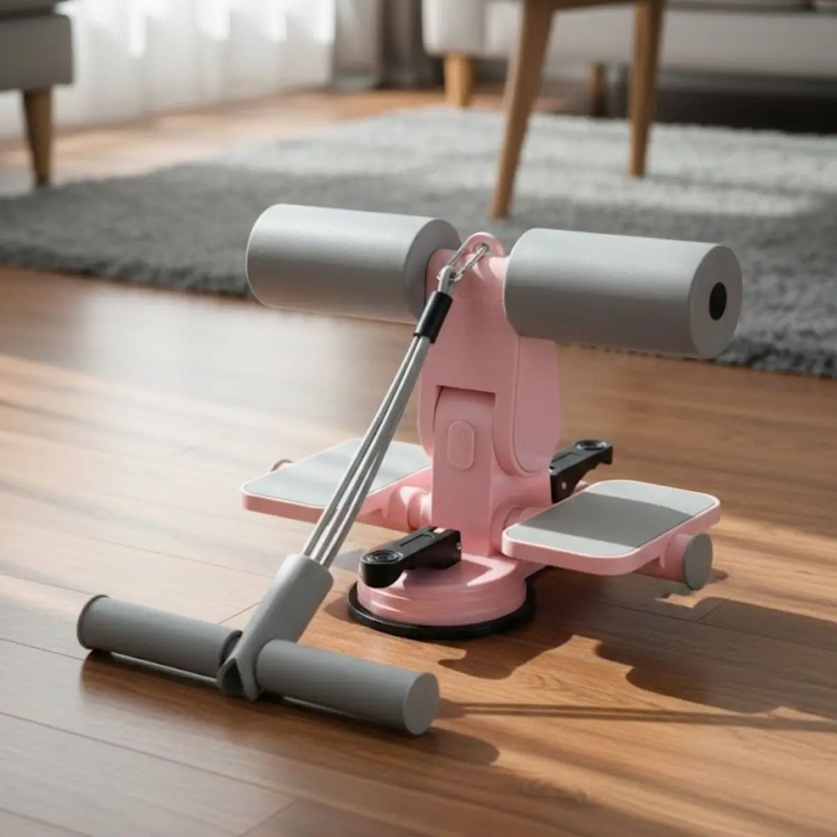 4 Direnç Bantlı Mekik Çekme Spor Aleti – Karın, Kol ve Tüm Vücut İçin Evde Egzersiz Aleti (4745)