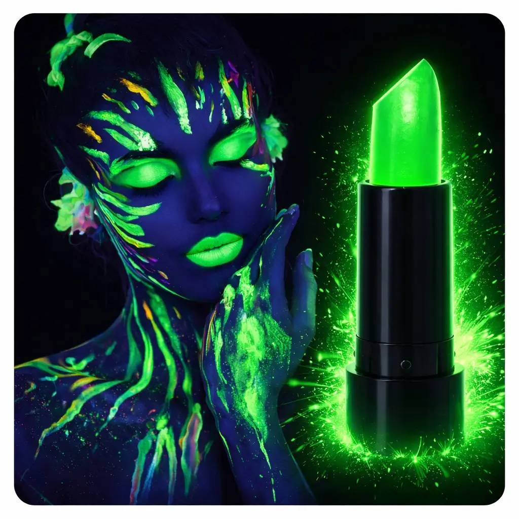 UV Neon Yeşil Ruj – Karanlıkta Parlayan Makyaj Boyası (4745)
